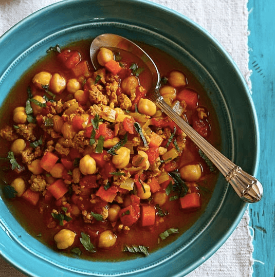 Moroccan Chickpea Turkey Stew