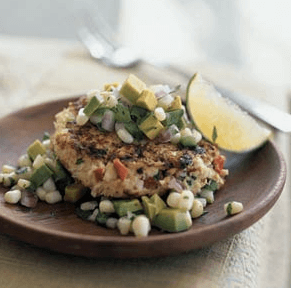 Salmon Cakes with Corn & Avocado Salsa